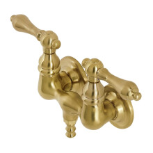 Grifo de bañera montado en pared Kingston Brass AE31T7 Aqua Vintage 3-3/8 Pulgadas, Latón Cepillado