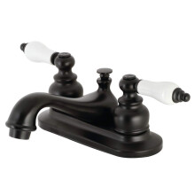 Robinets de Salle de Bain Kingston Brass KB600PL, 4" Centerset, Noir Mat, 6.88 x 4.5 x 2.88