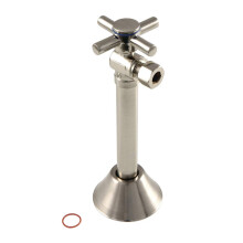 Kingston Brass CC83208DX Concord 1/2" Sweat x 3/8" O.D. Comp, Hoekafsluiter met 5" Verlenging, Geborsteld Nikkel