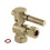 Válvula de parada angular de 1/4 de vuelta Kingston Brass CC33107DL 3/8" IPS X 3/8" OD, Latón cepillado 1