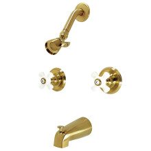 Grifo de Bañera y Ducha Kingston Brass KB247PX Magellan, Latón Cepillado 72 x 8 x 7.38