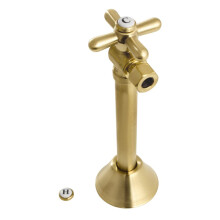 Kingston Brass CC83207X 1/2" Sweat x 3/8" OD Comp Hoekafsluiter met 5" Verlenging, Geborsteld Messing