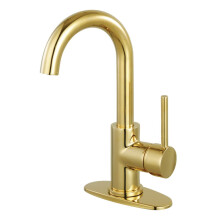 Robinet de salle de bain Concord à simple poignée avec bonde à pression, laiton poli