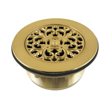 Kingston Brass BSFT4137 Watercourse 4-1/4" Round Brass Shower Base Drain, Brushed Brass
