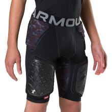 Under Armour Gameday Pro 5-Pad Fotboll Girdle för Pojkar, Svart Camo, Storlek L