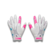 Under Armour Pojkar Youth Blur Fotbollshandskar, (101) Vit/Rosa Rave/Fresco Blå, Ungdom Medium