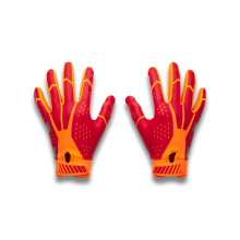 Under Armour Pojkar Youth Blur Fotbollshandskar, (825) Blaze Orange/Röd/Metallic Silver, Ungdom Liten