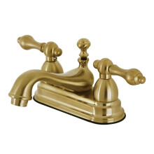 Robinet de Salle de Bain Kingston Brass KS3607AL 4" Centerset, Laiton Brossé, 6.38 x 4.5 x 3.06