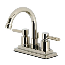Kingston Brass KS8666DL Concord Doppelgriff 4" Waschbeckenarmatur mit Pop-Up, poliertes Nickel