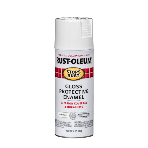 Rust-Oleum Rust-Oleum 250702 Stops Rust Spuitverf, 12 oz, Glanzend Puur Wit