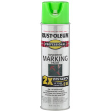 Rust-Oleum 266574 Professional 2X Distance Inverted Marking Spray Paint, 15 oz, Fluorescent Green