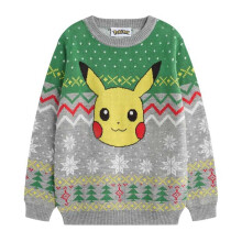 (13-14 Years, Grey Heather) Pokemon Boys Pikachu Christmas Jumper
