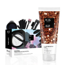 IGK Haar Gloss Toner & Abgabemaske + Farb-Set für Zuhause | Fiery Copper | Halblanzender Glanz + Ton