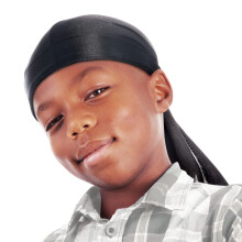 Red by Kiss Kids Durags de Satén Powerwave con Cola Larga y Banda Ancha Beanies Negros