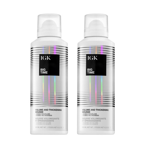 IGK Big Time Volume Mousse 2-Pack - Lätt hårmousse för maximal volym, kropp & håll