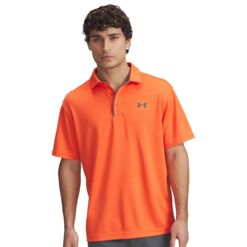 Under Armour Under Armour Herrars Tech Golf Polo, (847) Fire / Pitch Gray, Large