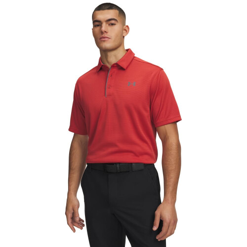 Under Armour Under Armour Herrars Tech Golf Polo, (636) Heritage Red / Graphite, X-Large