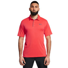 Under Armour Men's Tech Golf Polo, (713) Racer Red / / Pitch Gray, Small Tall