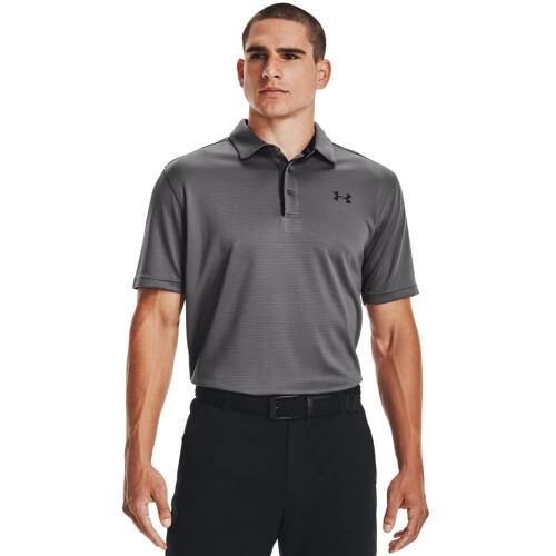 Under Armour Under Armour Men's Tech Golf Polo, Graphite (040)/Black, Small Tall