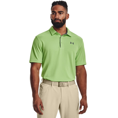 Under Armour Polo Golf Tech Uomo Under Armour, (334) Key Lime/Pitch Gray, Small Tall