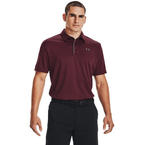 Under Armour Under Armour Men's Tech Golf Polo, Maroon (609)/Graphite, Medium Tall
