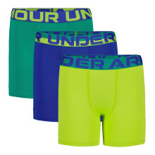 Under Armour Boys' Multipack Performance Tech Boxer Brief, Lightweight & Smooth Stretch Fit, Green Citrine, YS