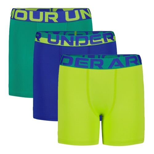 Under Armour Under Armour Mutipack Boxer Briefs Performance Tech per Ragazzi, Verde Citrino, YXL