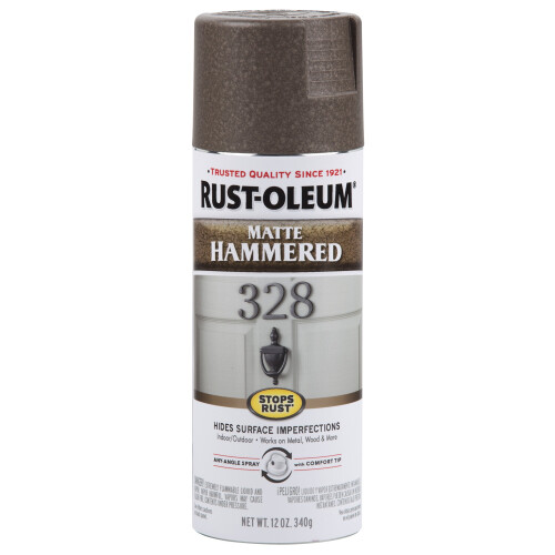 Rust-Oleum Rust-Oleum 314418 Stops Rust Hammerschlag Sprayfarbe, 12 oz, Mattbraun, (Packung mit 1)
