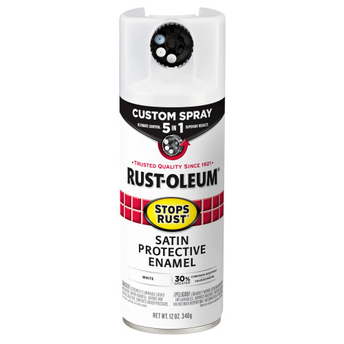 Rust-Oleum Rust-Oleum 376870 Stops Rust Spray 5-en-1, 12 oz, Satin Blanco