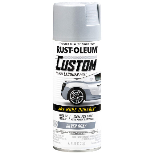 Rust-Oleum Rust-Oleum 340569 Bil Custom Lack Sprayfärg, 11 oz, Matt Silver Grå