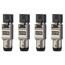 4 Pièces Connecteurs de Câble Ethernet RJ45 Cat6A RJ45 en Métal Sans Outil Prise de Terminaison Facile 2000 MHz 40G Câble LAN 22AWG - 24AWG