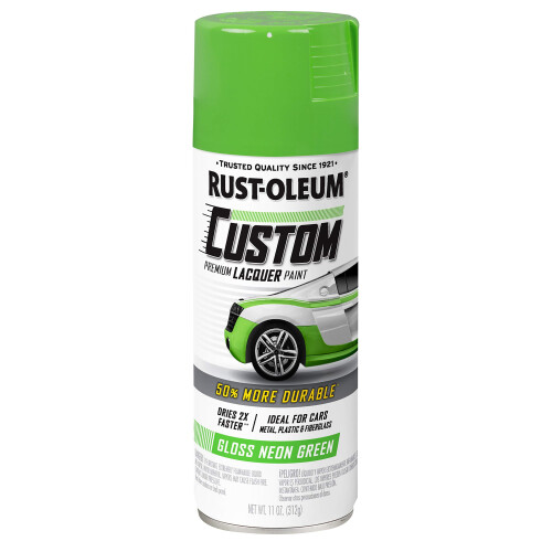 Rust-Oleum Rust-Oleum 323349 Vernice Spray Personalizzata per Auto, 11 oz, Verde Neon Lucido