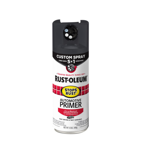 Rust-Oleum Rust-Oleum 384757 Stops Rust Primer Spray 5-in-1 Auto, 12 oz, Grigio Scuro Opaco