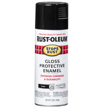 Rust-Oleum 7779830-2PK Pintura en Spray Antioxidante, 12 Oz, Negro Brillante, 2 Pack