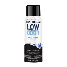 Pintura en Spray Premium de Bajo Olor Rust-Oleum, 11 oz, Negro Brillante