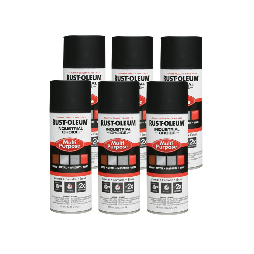 Rust-Oleum Rust-Oleum 1678830 Vernice Spray Multiuso 1600 System, 12 oz, Nero Semilucido