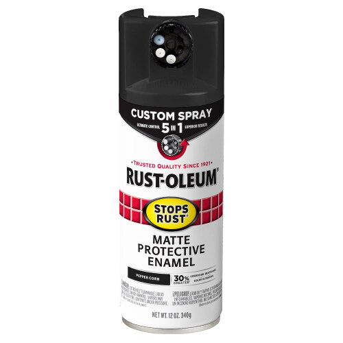 Rust-Oleum Rust-Oleum 393370 Stops Rust 5-in-1 Sprühfarbe, 12 oz, Matt Pfeffer