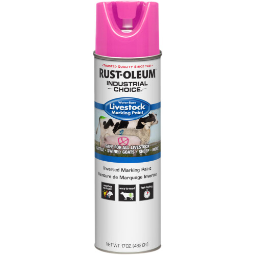 Rust-Oleum Rust-Oleum 383018 Vernice Spray per Bestiame, 17 oz, Rosa Fluorescente