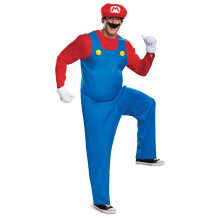 Verkleedkostuum voor Mannen Mario, Officieel Super en Hoed voor Volwassenen, Mario, XL 42-46 VS