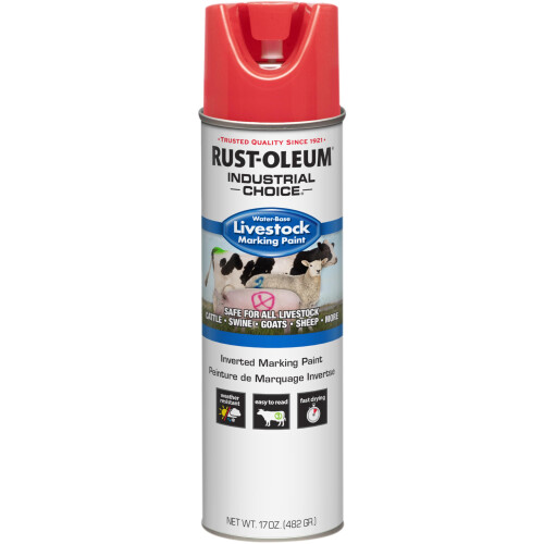 Rust-Oleum Rust-Oleum 383005 Spray de Marcado para Ganado, 17 oz, Rojo Fluorescente
