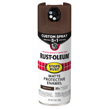 Rust-Oleum 398668 Stops Rust Spray 5-en-1, 12 oz, Marrón Mate