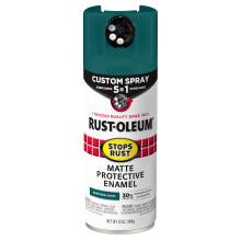 Rust-Oleum 398666 Stop Oxido Spray Personalizado 5-en-1, 12 oz, Verde Mate Luz del Norte