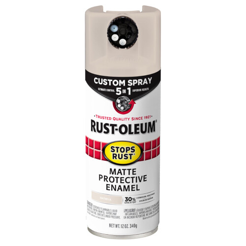 Rust-Oleum Rust-Oleum 398669 Stops Rust Spray 5-in-1 12 oz, Bianco Opaco Latte