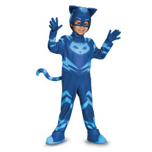 Disfraz de Catboy, Disfraz Oficial de PJ Masks con Brillo y Máscara, Talla Grande (10-12)