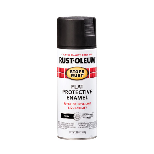 Rust-Oleum Rust-Oleum 7776830 Stops Rust Spuitverf, 12 oz, Mat Zwart