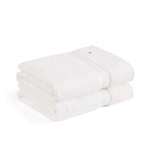 Tommy Hilfiger - Badlakan Set, Absorberande Bomullsteddy, Medium Vikt, Oeko-Tex Certifierad (Modern Amerikansk Vit, 2 Delar)