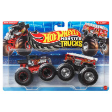 Hot Wheels Monster Trucks, Bone Shaker & 5 Alarm 2 Pack, 1:64 Scale Diecast Toy Vehicles