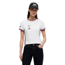 Tommy Hilfiger Dames F1 Replica Graphic T-Shirt, Wit Medium