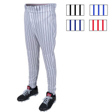 Rawlings Boys PRO 150 Series Baseball Pants | Tapered Jogger Fit | Youth Sizes | Pinstripe | Multiple Colors White/Black, Small