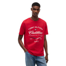 Tommy Hilfiger Heren F1 Korte Mouw Varsity Graphic Tee, Rood X-Large